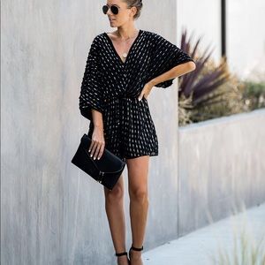 Kimono romper with sequins